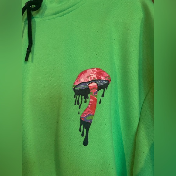 Jeffree Star Psychedelic Circus “neon melt” hoodie, Unisex size XL 💚💚💚🍄 - Picture 3 of 5